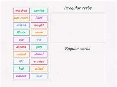 Irregular and regular verbs