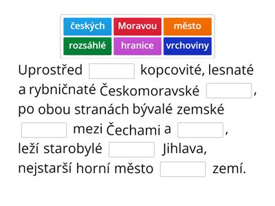 Jihlava - doplň slova do vyprávění (PV)