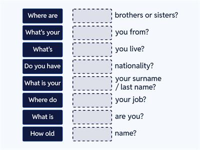 A1: Giving personal information (Questions)