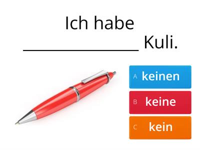 Akkusativ  (mit Schulsachen)