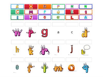 Alphabet matching letters