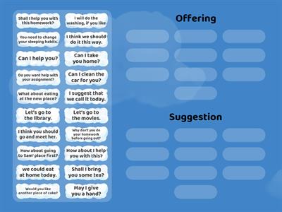 Offering and Suggestion