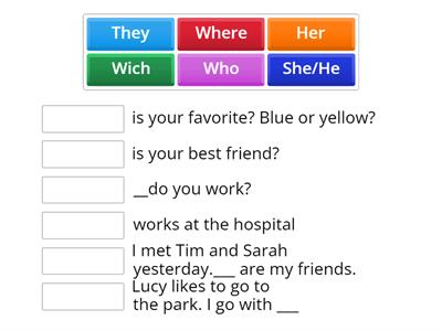 Pronouns and Questions Match-Up