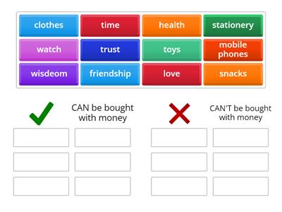 Which item(s) can be bought with money?