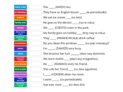 Adverbs of frequency Present Simple