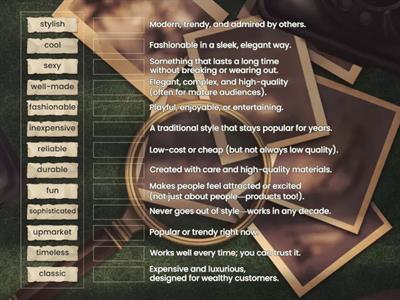 Match the Brand Quality with its Definition