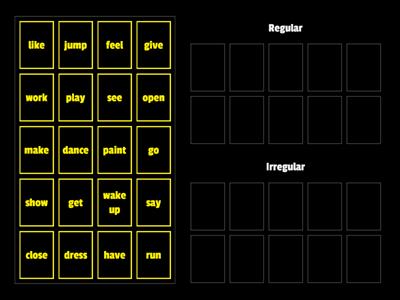 Regular or Irregular verbs