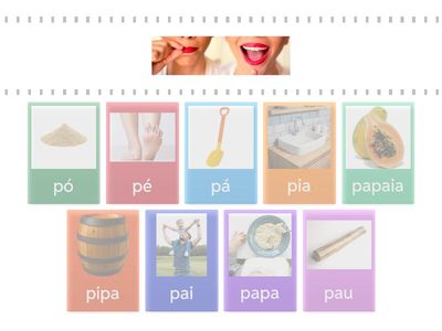 Associação de imagem-palavra letra P