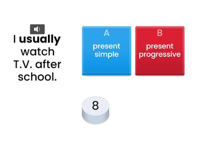 present simple or present progessive game משחק הווה מתמשך או הווה פשוט