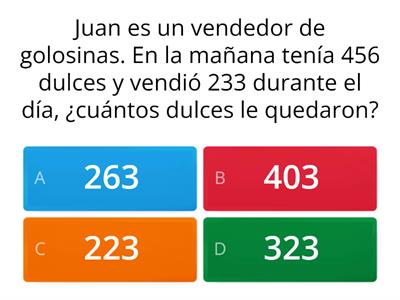 Problemas matemáticos adición y sustracción