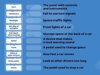 Vocabulary Reinforcement - Car Parts and Problems