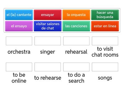 Spanish 2 - Vocabulary 1B - Music & Drama and Internet Activities