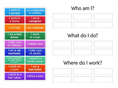 Learning about work occupations: Group sort