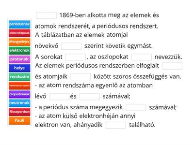 Periódusos rendszer és periódikus tulajdonságok