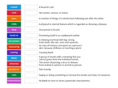 Monkeypox Vocabulary Matching (Breaking News English 23 May 2022)