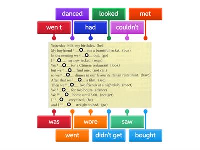 Past Simple irregular & regular verbs