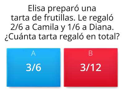 Suma y resta de fracciones de igual denominador.