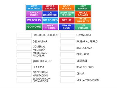 1º ESO- UNIT 2- VOCABULARY DAILY ROUTINES