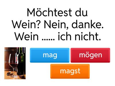 Verben: mögen, essen