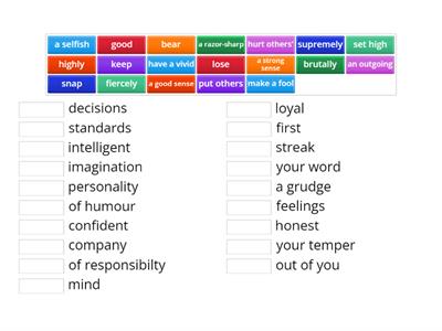 Character collocations (Intermediate collocations in use)