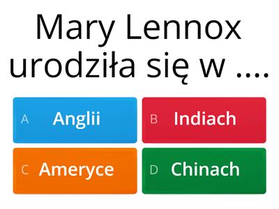 Tajemniczy ogród - test z lektury 