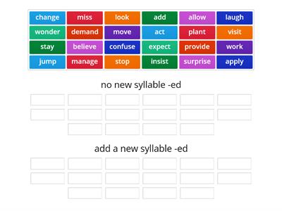 CCLC add a syllable? -ed past tense