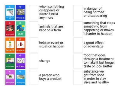 match vocabualy and the definitions
