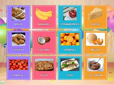 FOOD VOCABULARY OU1 U5 L1