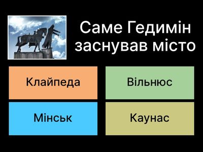 2. Додатковий тест. Гедимін (15 запитань)