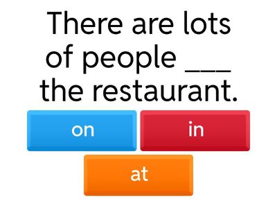 Prepositions: On, In, At