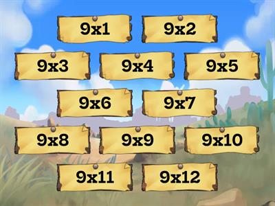 9, 18, 27, 36, 45, 54, 63, 72, 81, 90, 99, 108, 9x table Bingo  - choose 5 numbers 