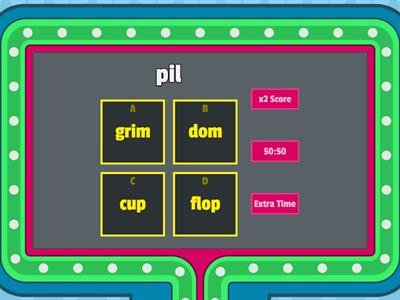 Gameshow Quiz VC/CV Words