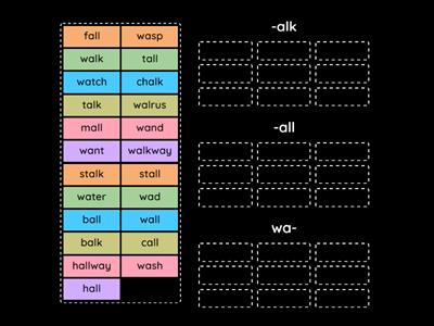 -alk, -all, wa-