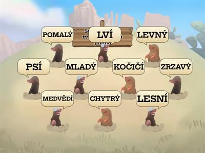  Druhy přídavných jmen-krtek
