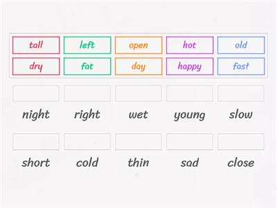 Fun Opposite Adjectives - Level 1