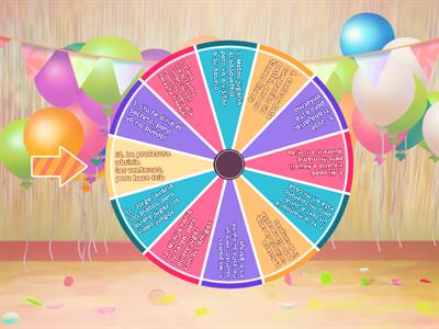 Spin the wheel conditional Spanish sentences to translate to English (