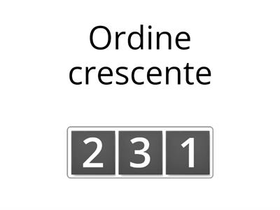 Ordine crescente e decrescente