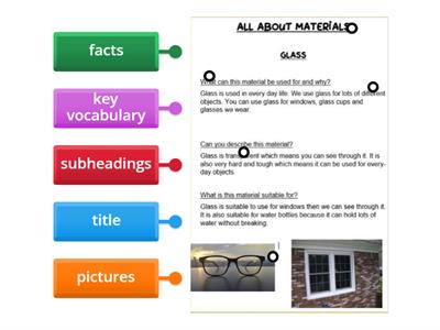 Science - non-chronological report features