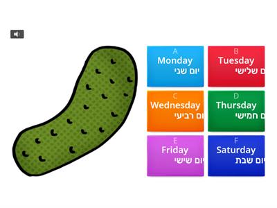 Quiz:The very hungry caterpillar: Food and Days of the week-342