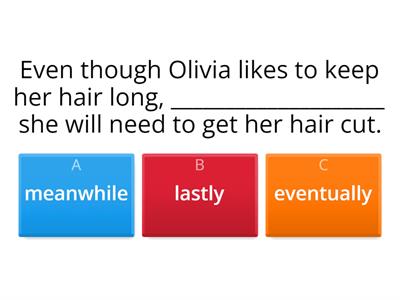 Transition Words Quiz