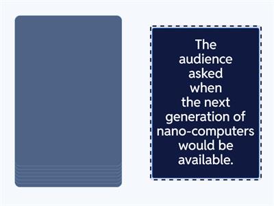 Reported speech into direct