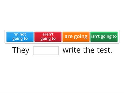 8th grade - be going to