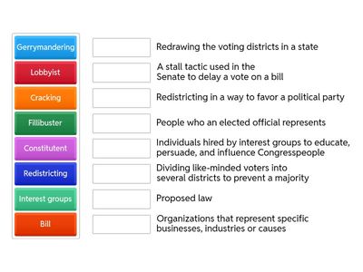 Legislative Branch - Vocabulary 