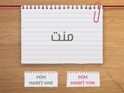  MİM HARFİ VAR MI ? YOK MU ?