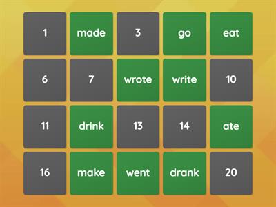 irregular verbs past simple tenst