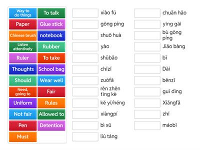 Y10 3.2 School rules (Pinyin focus)