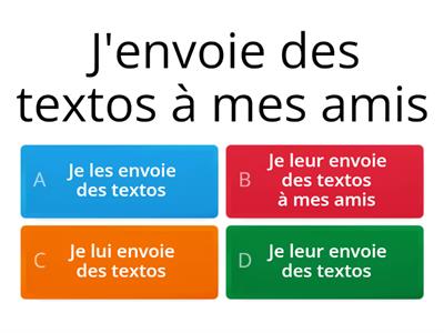 Indirect object pronoun quiz 