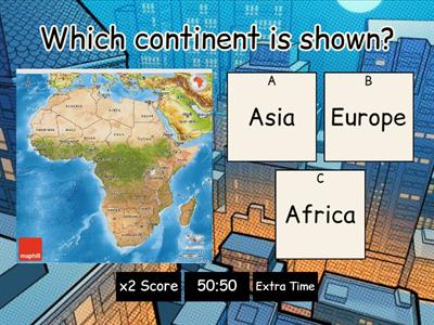Continents, Longitude, Latitude