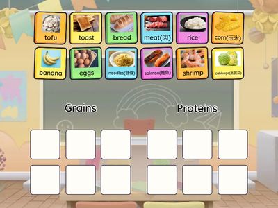6 food group六大類食物拖曳遊戲－move the food to right place!