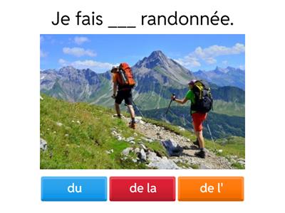 Loisirs du/de la/de l'